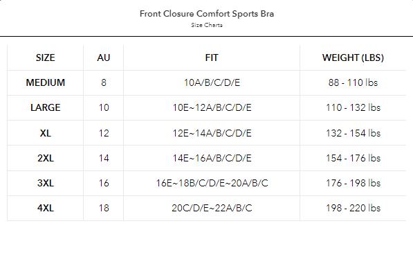 Front Closure Comfort Sports Bra – Magic Bra Australia