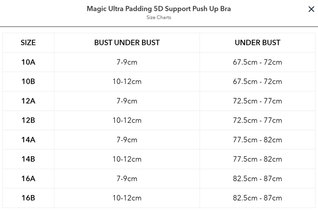 Magic Ultra Padding 5D Support Push Up Bra